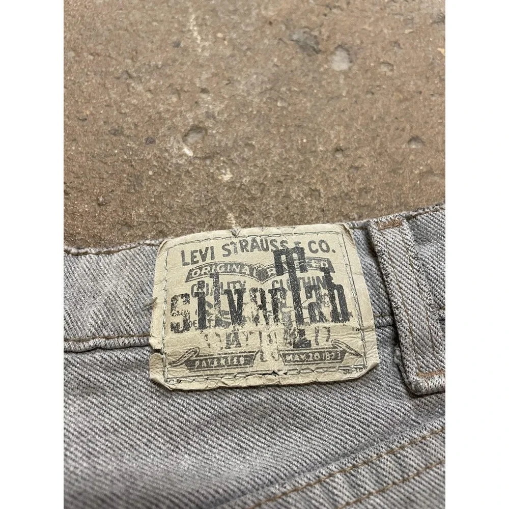 Vintage Levis Silvertab Lean Jeans Mens 31x34 Gray Denim Slim Straight Zip Fly‎